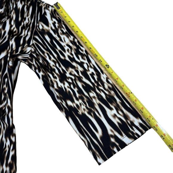 Calvin Klein Animal Print Ruffle Open Front Blazer Jacket 10 OfficeSiren MobWife - Picture 9 of 10